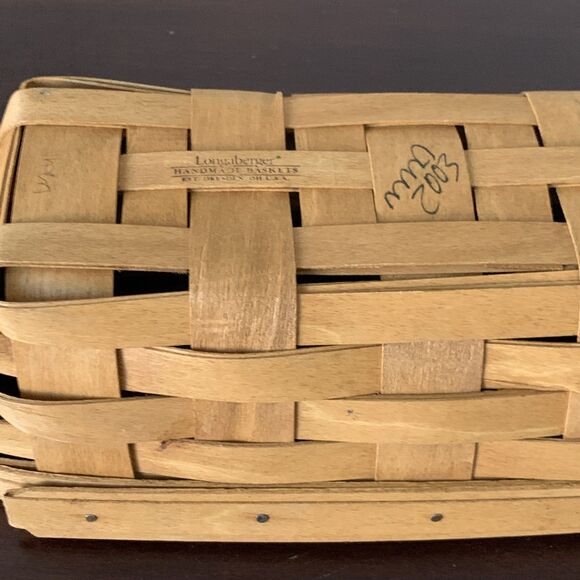 Longaberger Cracker Basket with Clear Plastic Protector Vintage 2003 USA - Picture 9 of 11